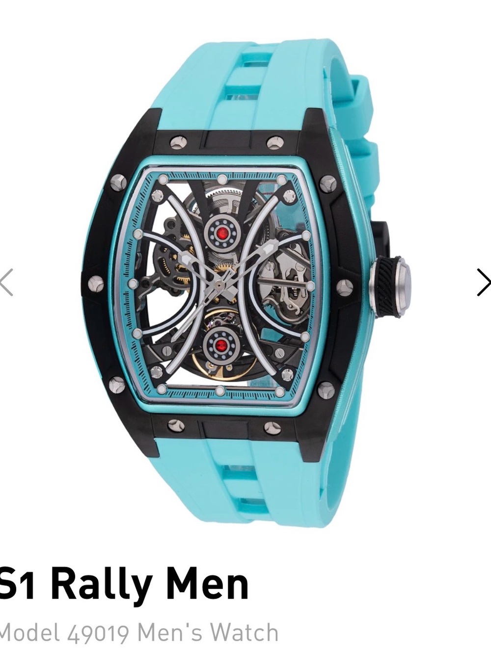 nvicta S1 Rally 49019 Automatic 44mm Skeleton Blue Black Watch new